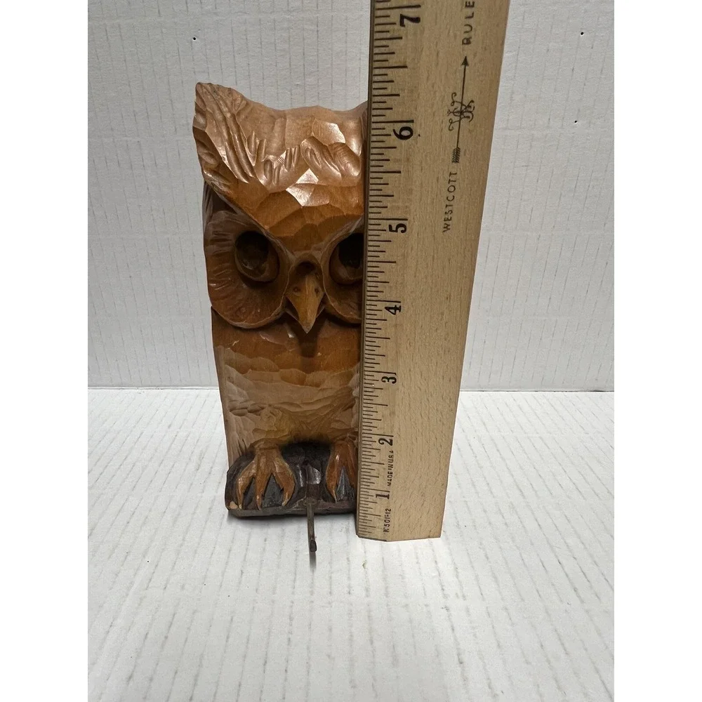 Owl‎ Hand Carved Rustic Vintage Clothes or Shoes Brush holder 6
